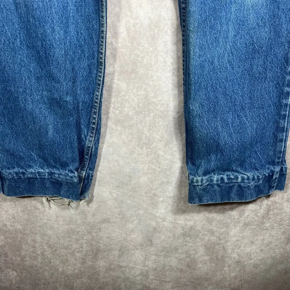 Vintage Levi's 517 Jeans Mens 40X32 Blue Dark Wash Orange Tab Denim 90s Straight